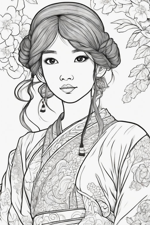 Japanese Girl in Kimono Pencil Drawing by ChiiLissa on DeviantArt
