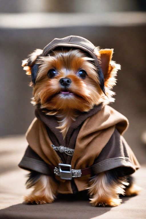 Yorkie with Star Wars toys Stock Photo by bluelily52