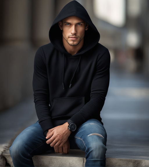 Wearing white hat and a black hoodie - Playground