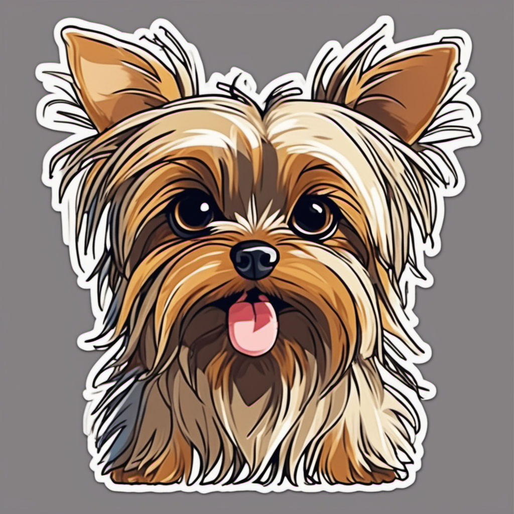 Cute Yorkshire Terrier Drawing - Yorkshire Terrier - Magnet | TeePublic