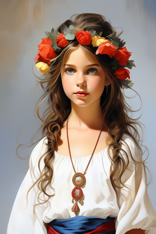 A girl with flowers in her hair