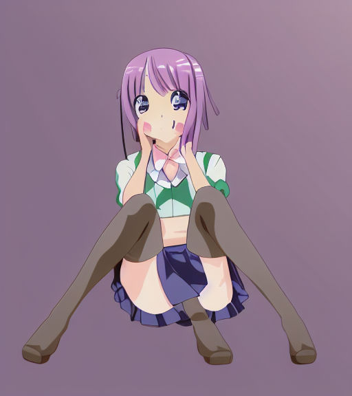 anime girl sitting down base