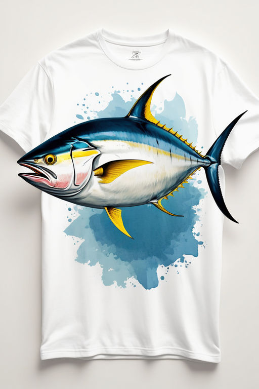 Tuna - Retro Style Vintage Bluefin Tuna Fishing Fisherman T-Shirt :  : Fashion