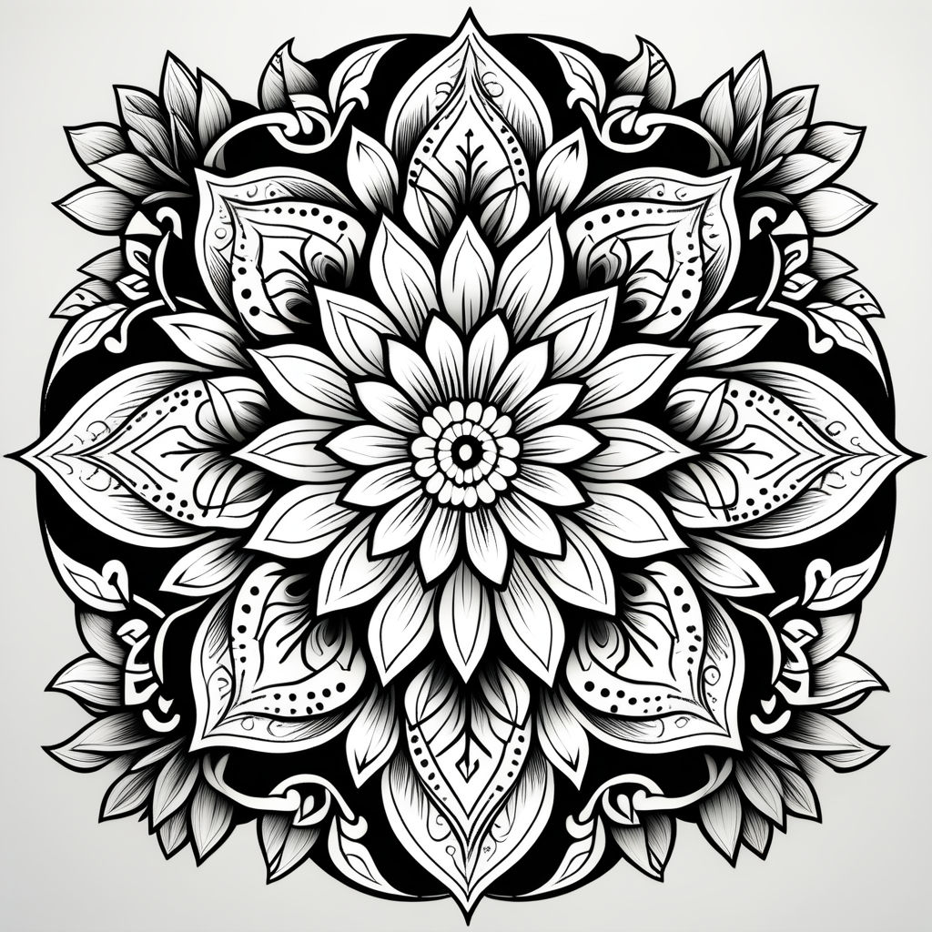 Detailed black mandala tattoo - Tattoogrid.net