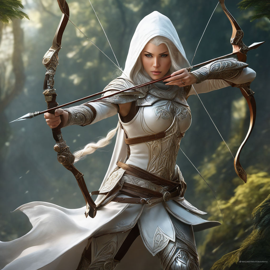 hooded female archer