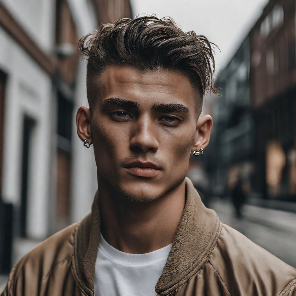 Confident man with a chiseled jawline and stylish haircut