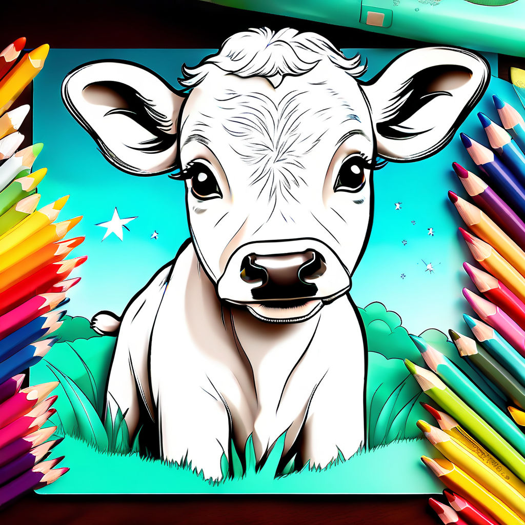 Premium Vector | Cow coloring page for kids