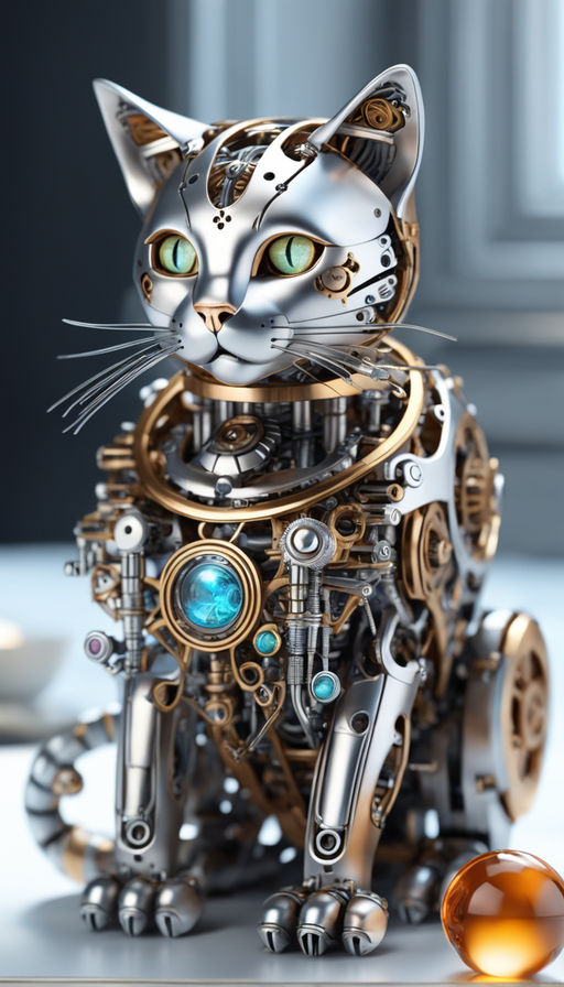 steampunk cat robot