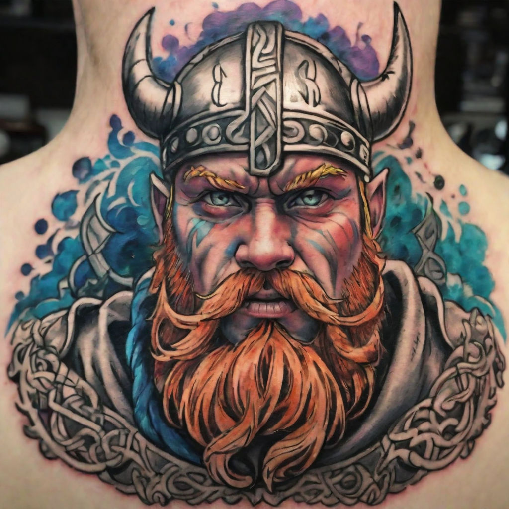 Sketch Odin Face With Smoke Out Of Eye Tattoo Idea - BlackInk AI