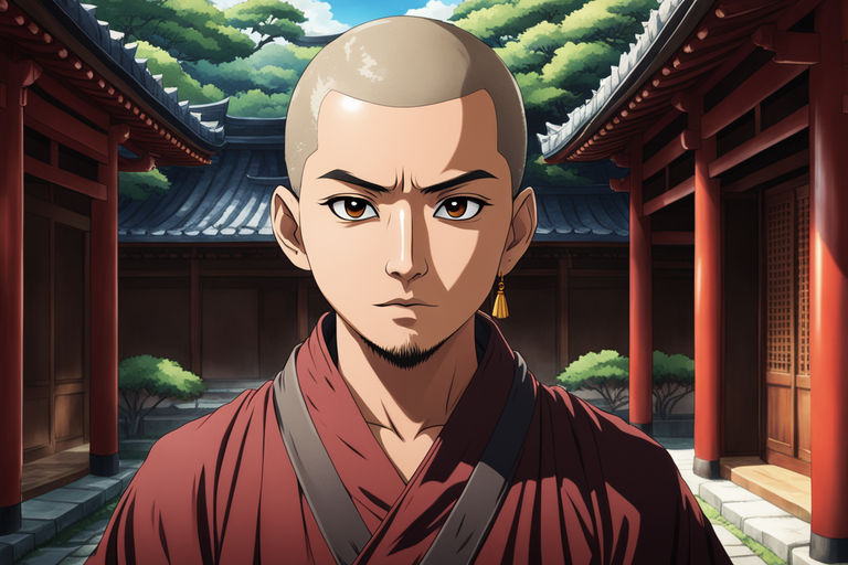 Buddhist Monk Meditation Anime