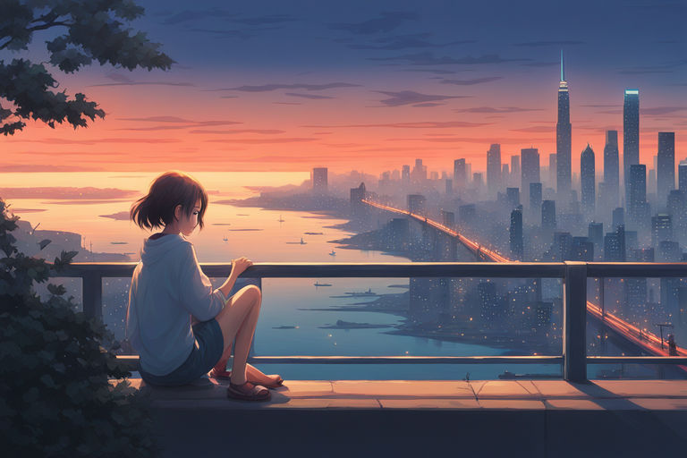 Anime sunset city HD wallpapers | Pxfuel