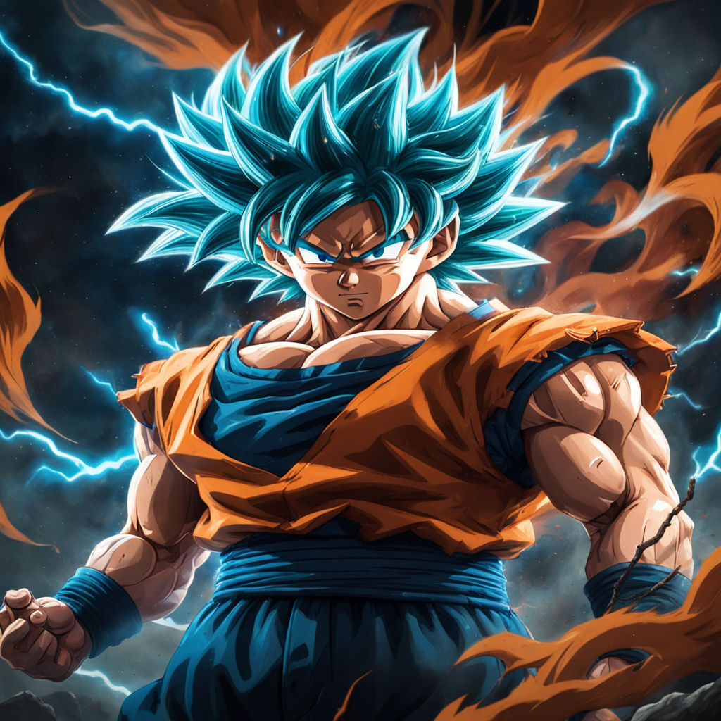 Goku Super Saiyan Blue Kaioken Style Digital Graphic · Creative