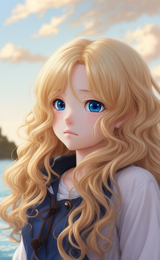 ♡ blonde adorable long wavy anime hair