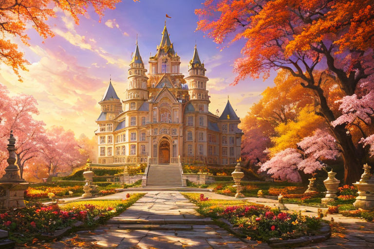 Wallpaper Artwork, Anime Fantasy World, Anime Girl, Sky, Castle, Bridge -  Resolution:3283x1900 - Wallpx