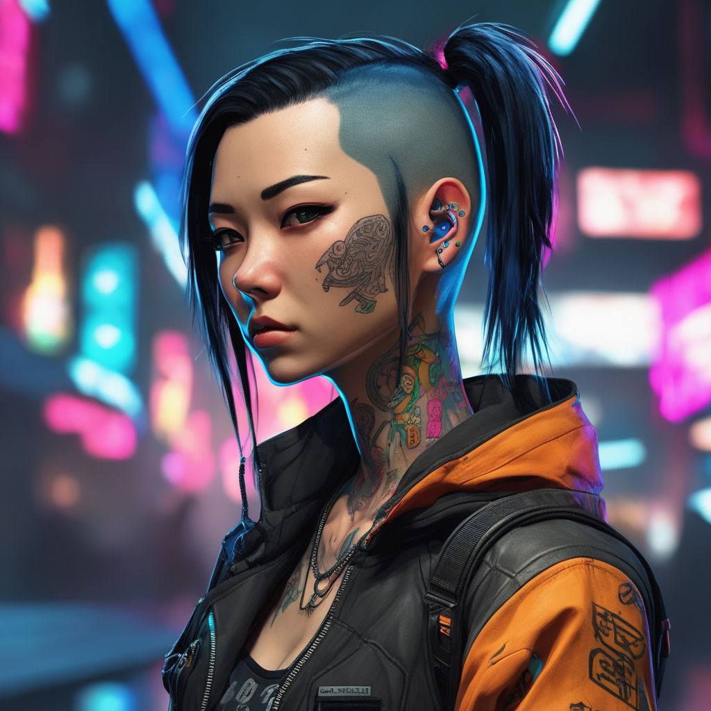 Cute and adorable cyberpunk girl - Playground