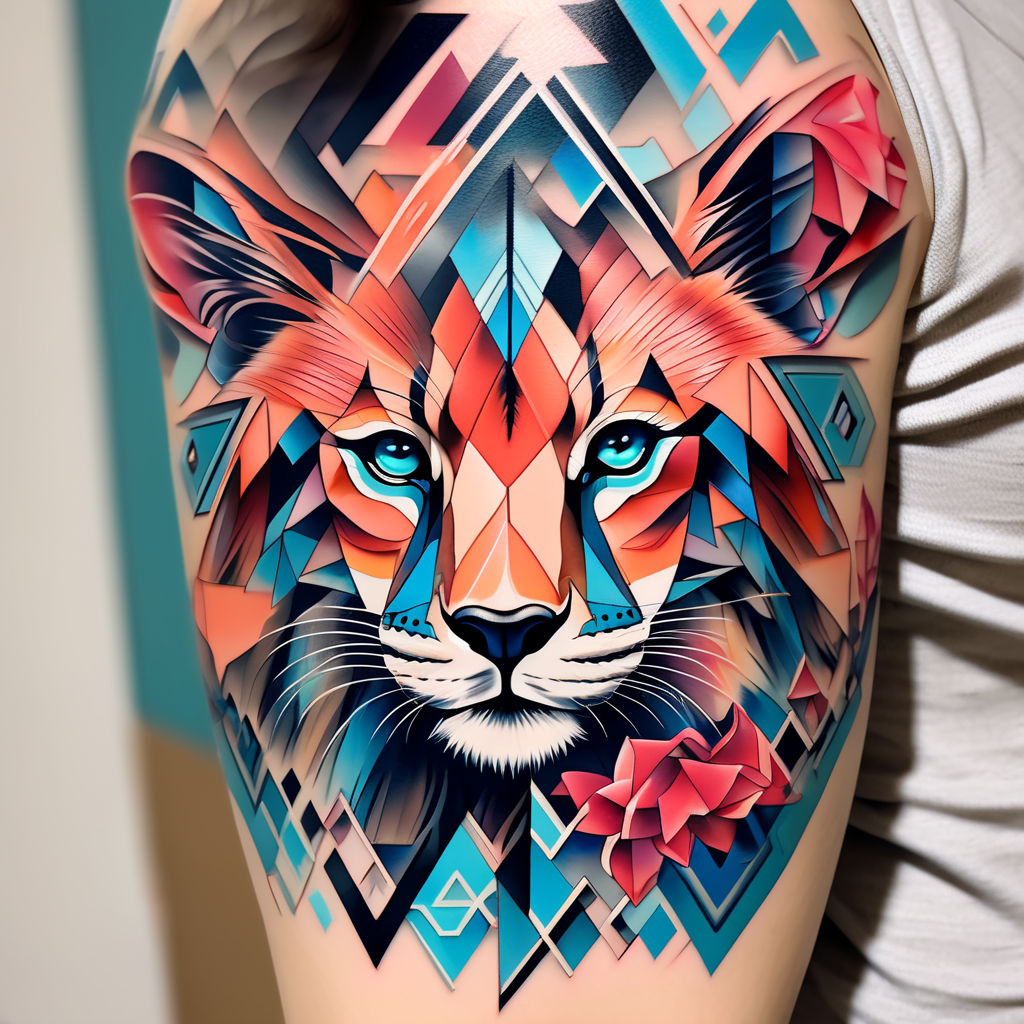 Tattoo uploaded by Ilayda Atlas • #tiger #line #tattoo #geometric #single  #linework #ilaydatlas #ink #inked #instagram • Tattoodo