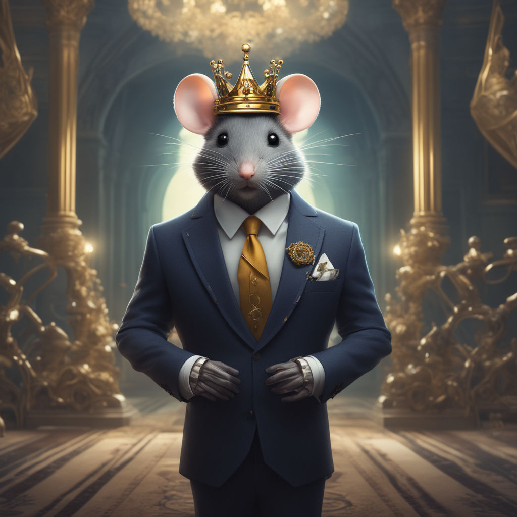 elegant-pony473: unimaginable swarm of rats being controlled by an ominous  hooded rat king with jeweled crown