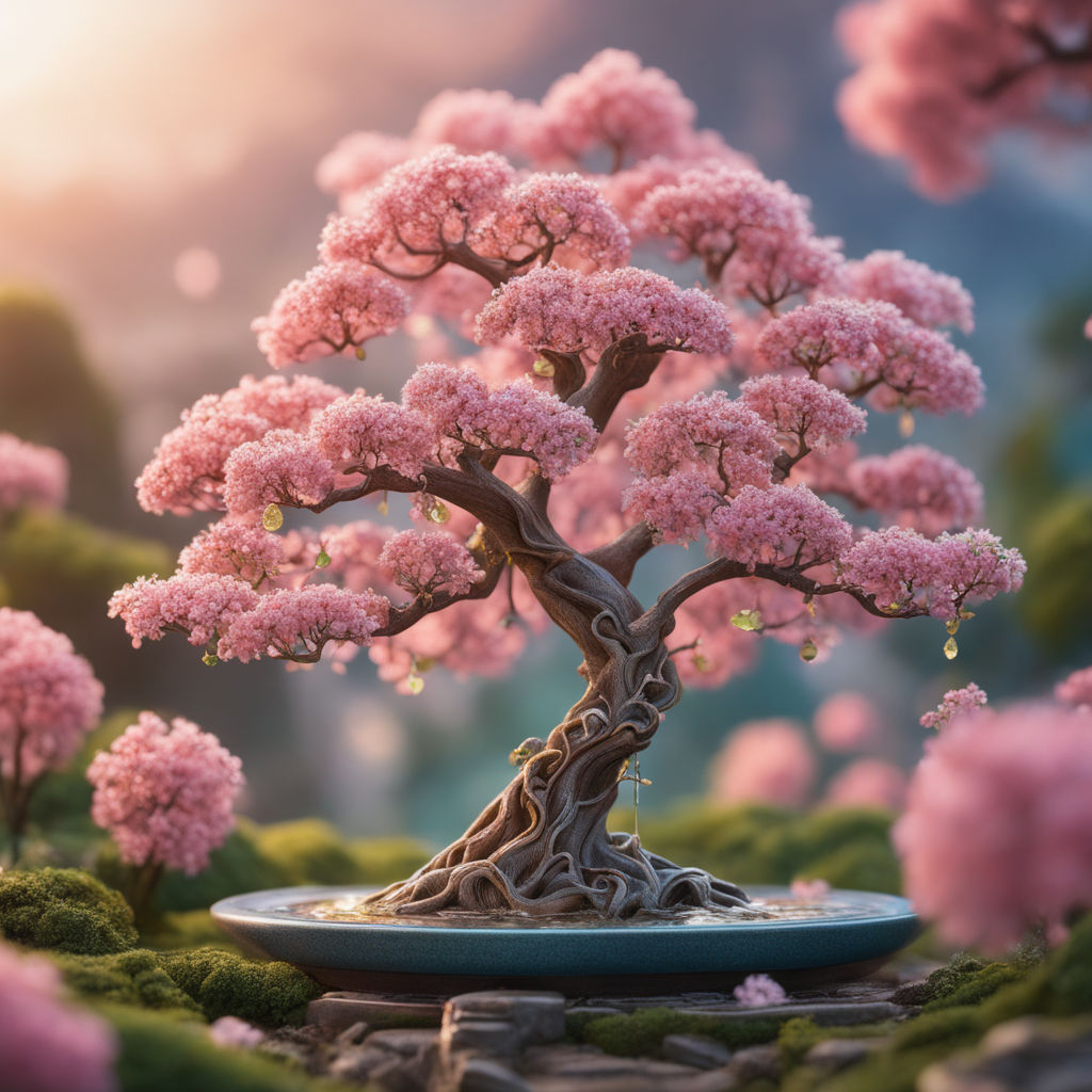 LOZ Flower City Pink Mini Sakura Cherry Tree Peach Flower Bonsai