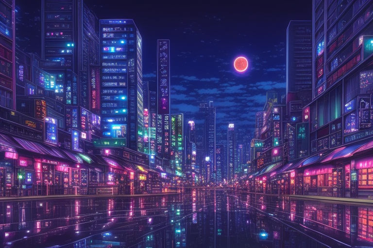 Vintage Anime City Background