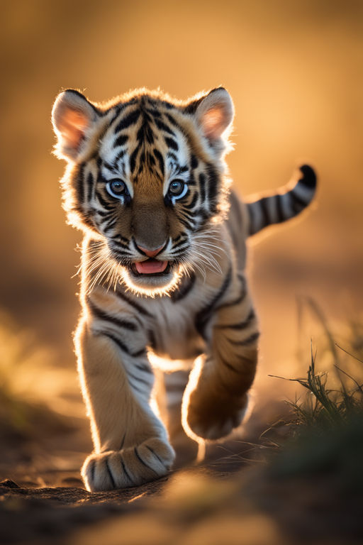 adorable happy small baby tiger cub - Playground