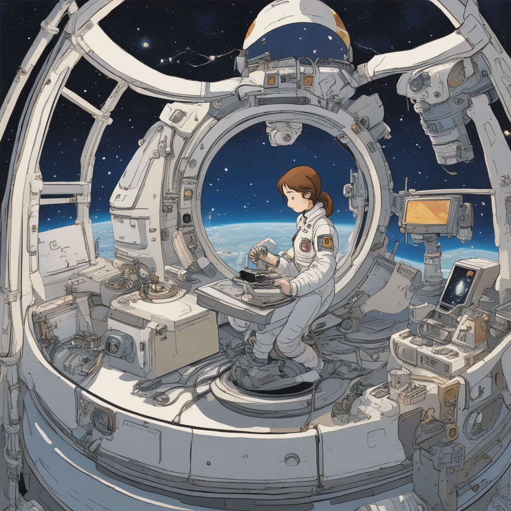 Astronaut Girl Anime Space Traveler Minimalist Decor Canvas - Etsy UK