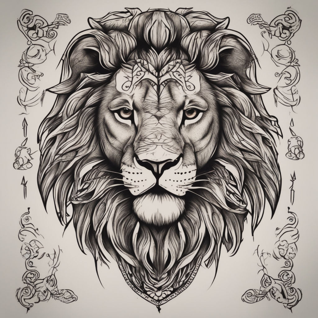 Premium Vector  Tribal lion head logo tattoo design stencil vector  illustration