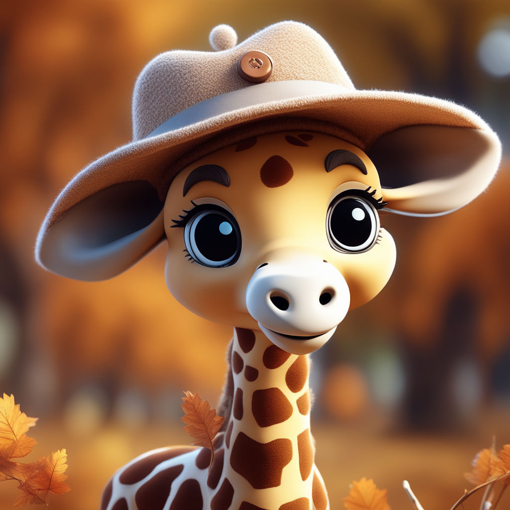 happy baby giraffe