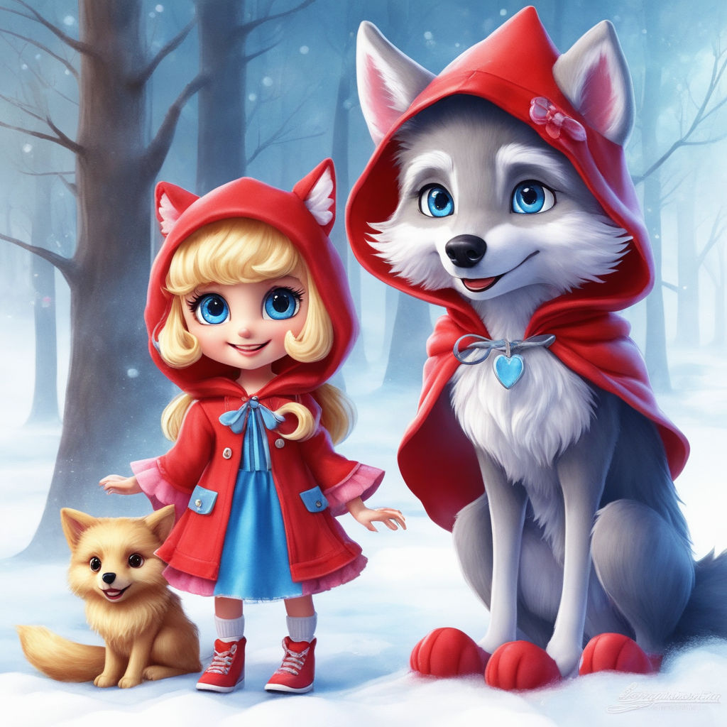 little red riding hood and the wolf drawing