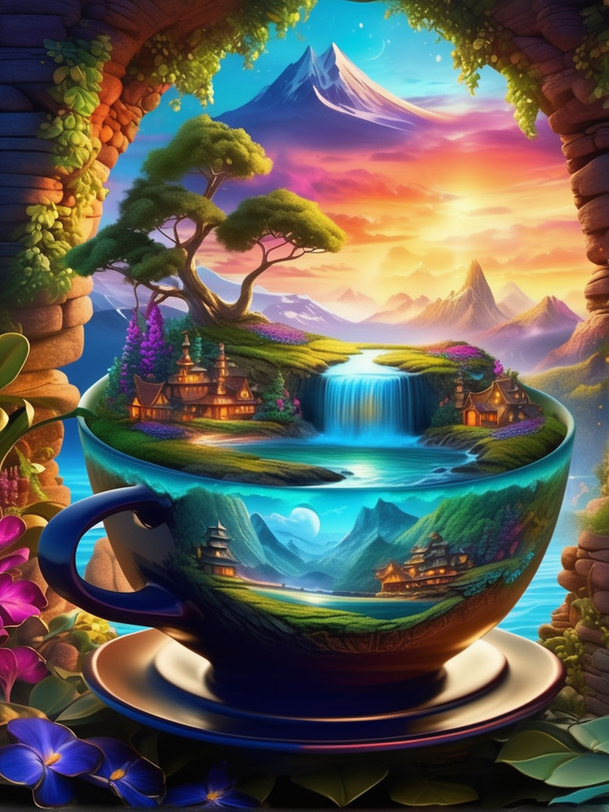Giant Coffee Cup // magical Photoshop composite by @misskatyenglish