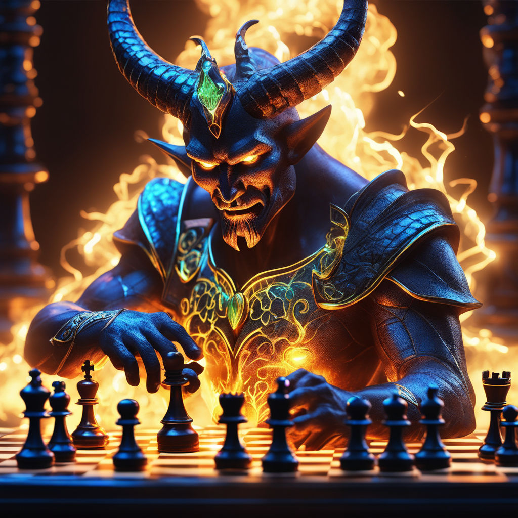 Demon Is Playing Chess With Others In Deep Dark Room Background, Checkmate  Picture Devil Background Image And Wallpaper for Free Download