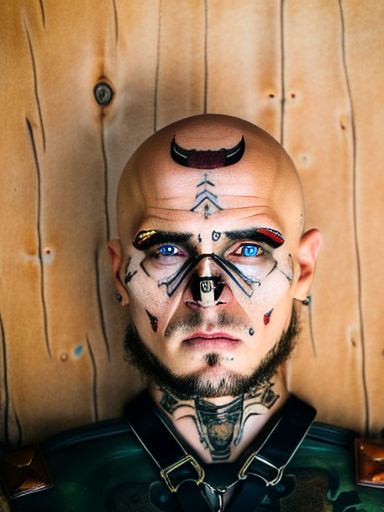 portrait of a man with face tattoos sci  fi  Stable Diffusion  OpenArt