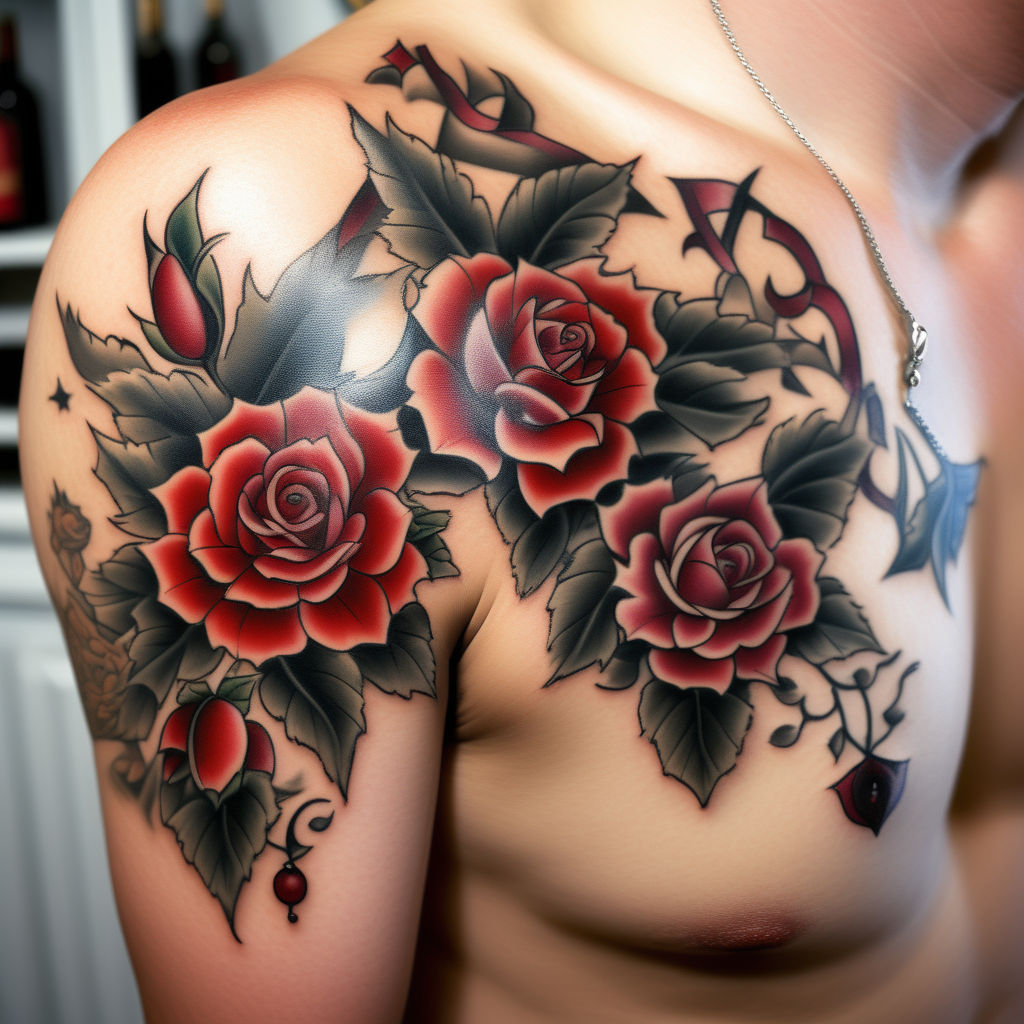 Roses tribal back, shoulder, chest tattoo cover by doristattoo on DeviantArt