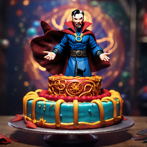 Simple way to deco Dr Strange fondant cake using cheap fairy light | Kek  birthday tema Dr Strange - YouTube