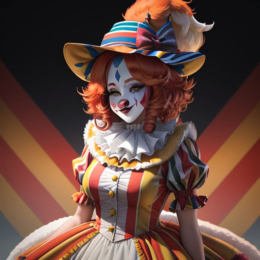 petite frame Clown girl with large bust - Playground