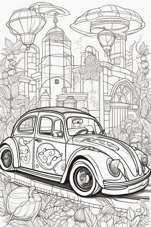 vw beetle coloring page