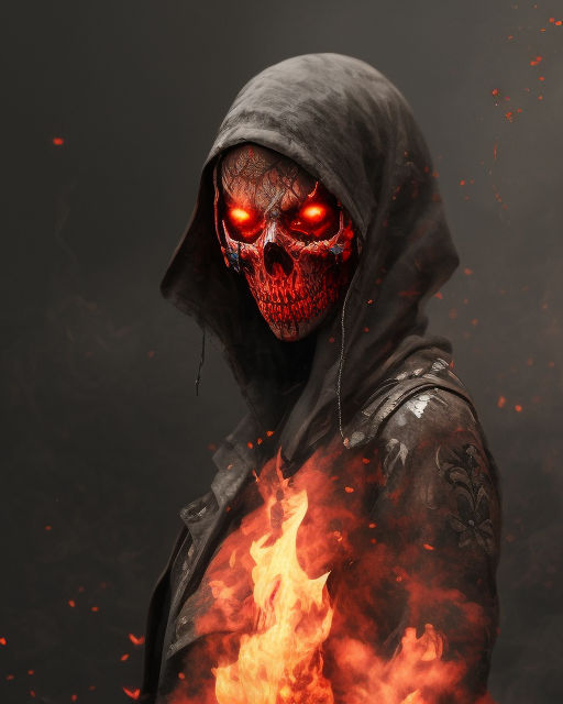 how to draw a realistic skull on fire