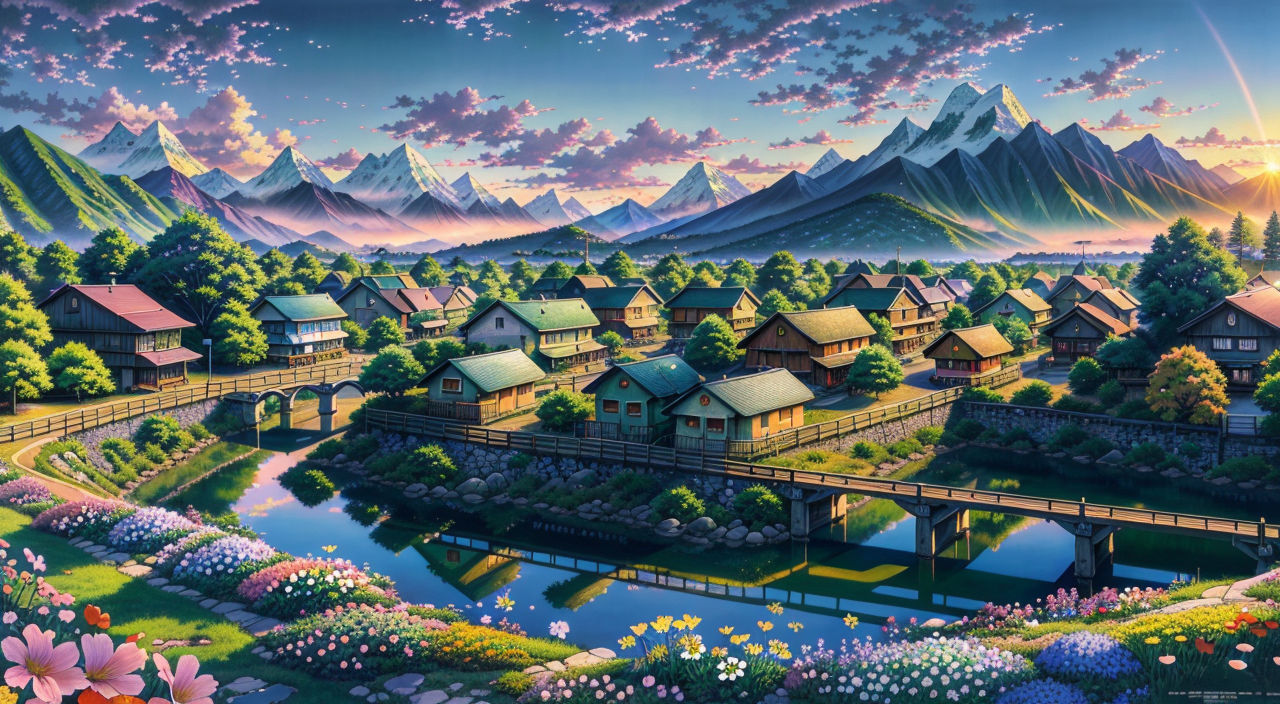 Mountain Art Illust China Anime Peaceful iPad Air Wallpapers Free Download