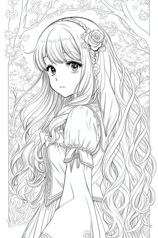 Huge Bundle - Anime Girls Coloring Pages Graphic by AnaSt · Creative Fabrica