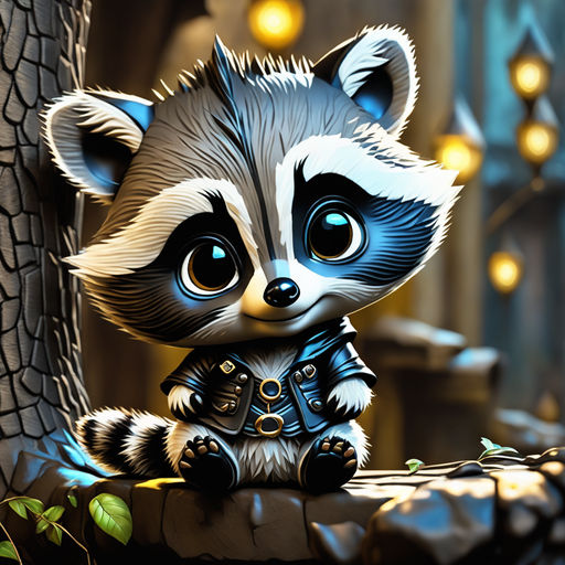 cute baby raccoon cartoon