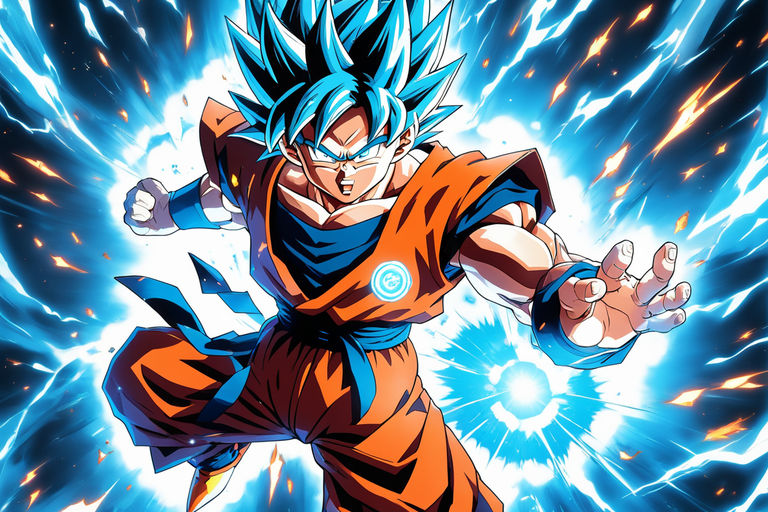 Goku Super Saiyan Blue Kaioken Style Digital Graphic · Creative