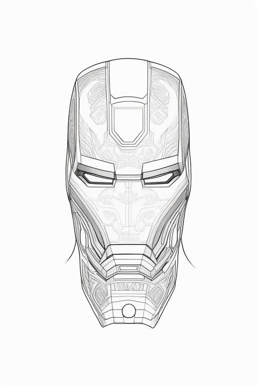 How To Draw Iron Man S Mask - Iron Man Line Drawing, HD Png Download ,  Transparent Png Image - PNGitem