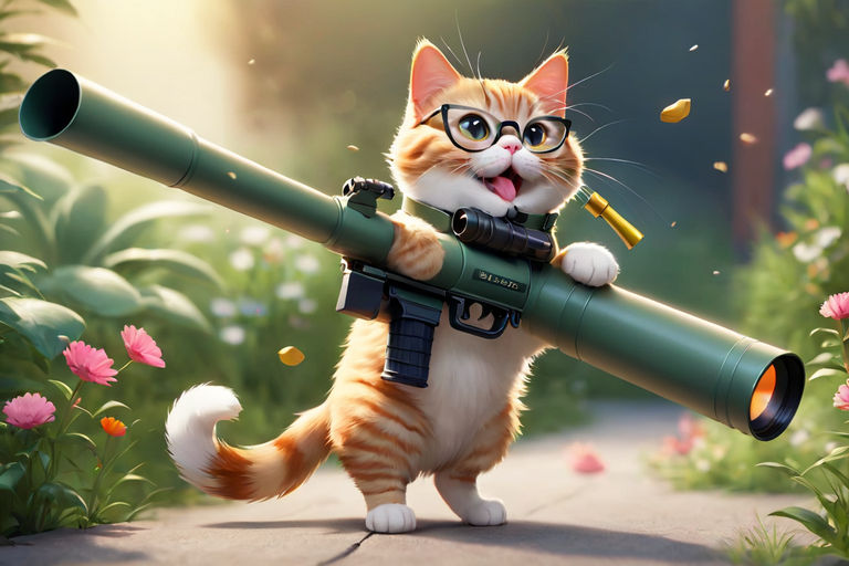 funny cat with sniper