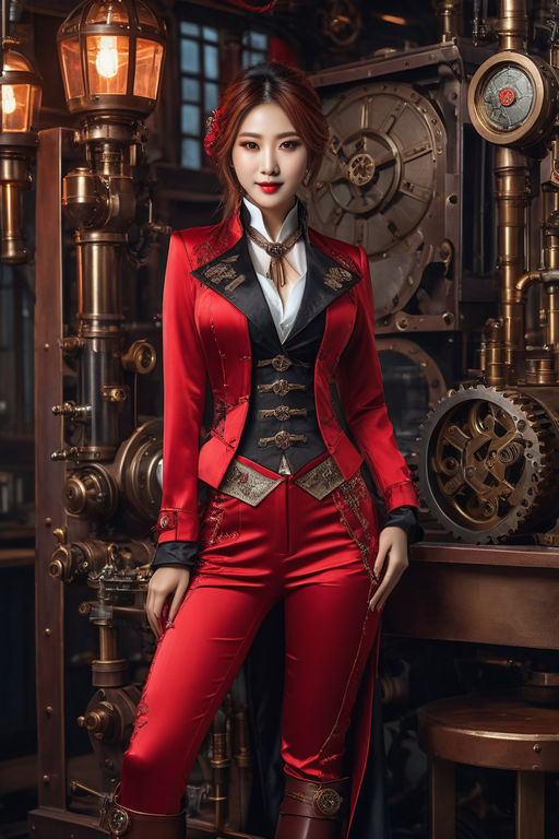 dressed in steampunk-style classic suit fantasy college uniforms -  Playground