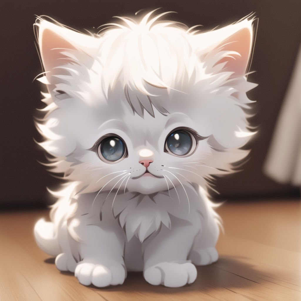 very cute kittens in anime style