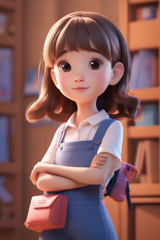 Premium Photo | Cute Cartoon Girl