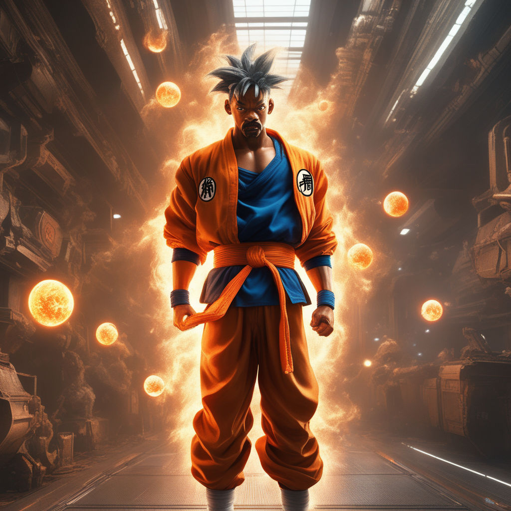 KREA - ''goku super saiyan 5, epic poster, storm in the background, rain,  cinematic shot, digital art, concept art, artstation, cinematographic, 4 k