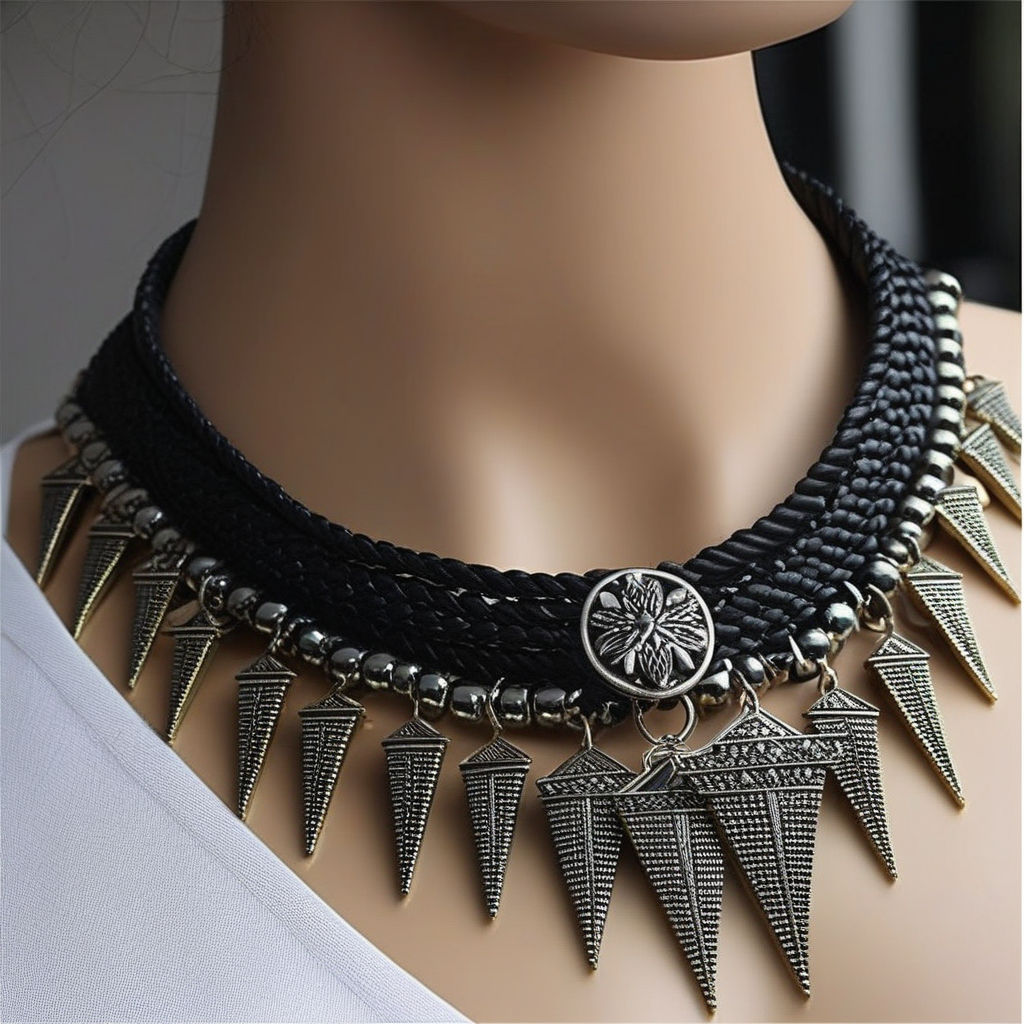 Elegant Black Rose Victorian Necklace with Crystal Drop - Fine Gothic  Jewelry