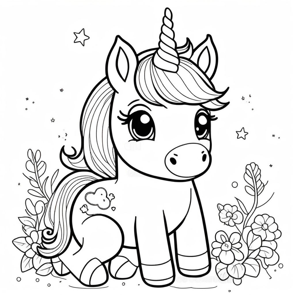 How to Draw a Baby Unicorn - Free Printable - Growing Play