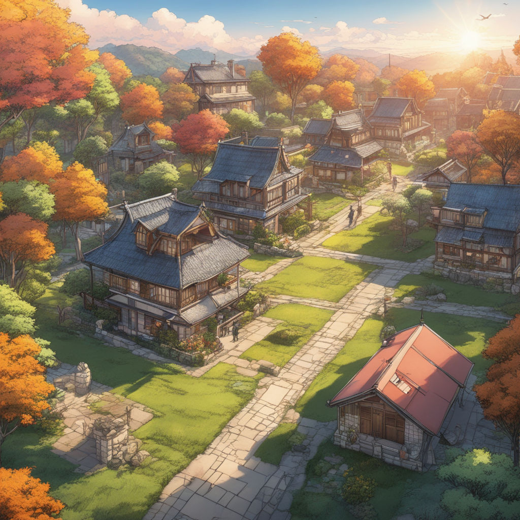 Anime background landscape wallpaper old village, old city, old street,  isekai, unreal Stock Illustration | Adobe Stock