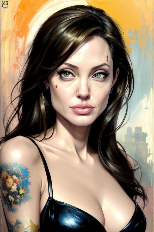 Prompt: 
Angelina Jolie in a   low cut dress, full body shot fallout 3, fallout new vegas ,long hair
 , cleavage, bust 
Dynamic manga oil painting , highly detailed paiting by gaston bussiere HD by Jenny Saville and by Hope Gangloff maximalist mannerism, surrealism", by Daniel Merriam, Nikolina Petolas, Peter Gric, Dariusz Klimczak, surreal hallucinatory intricately detailed sharp focus"